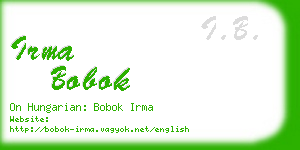 irma bobok business card